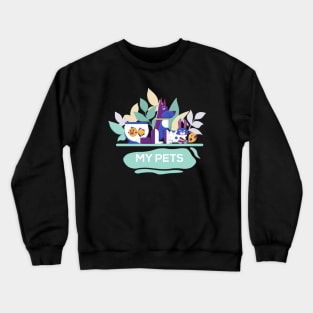 My pets hand drawn illustration Crewneck Sweatshirt